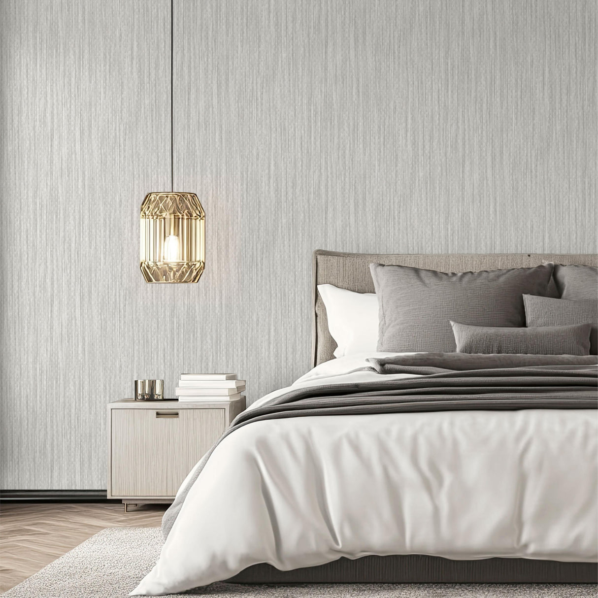 Veer Decor Artisan Reed Texture Grey Wallpaper