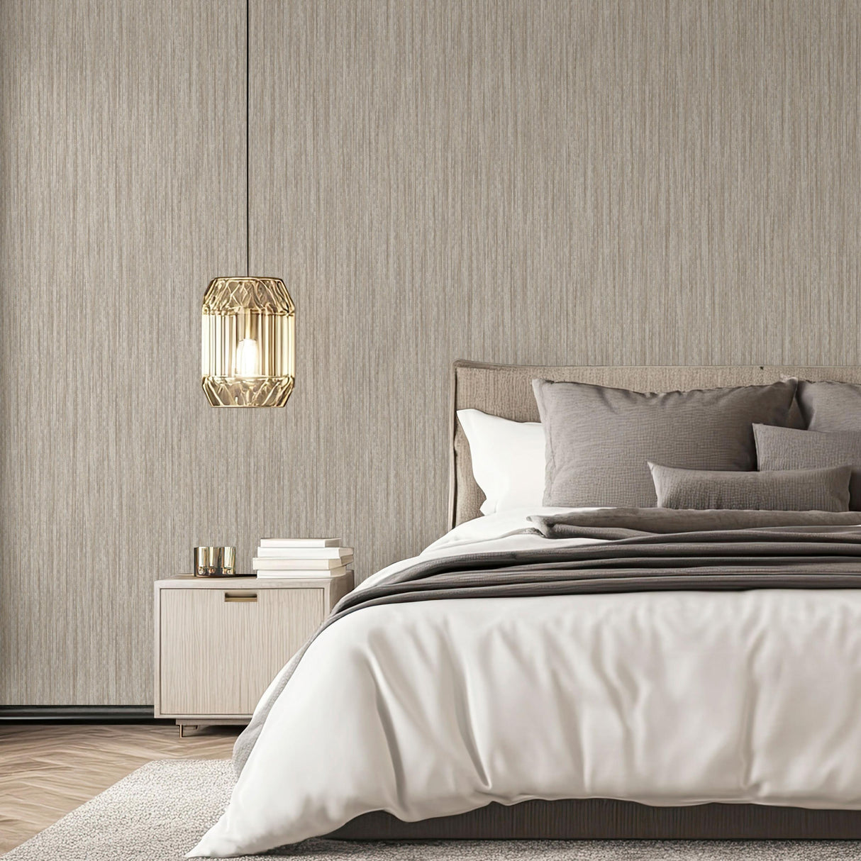 Veer Decor Artisan Reed Texture Beige Wallpaper
