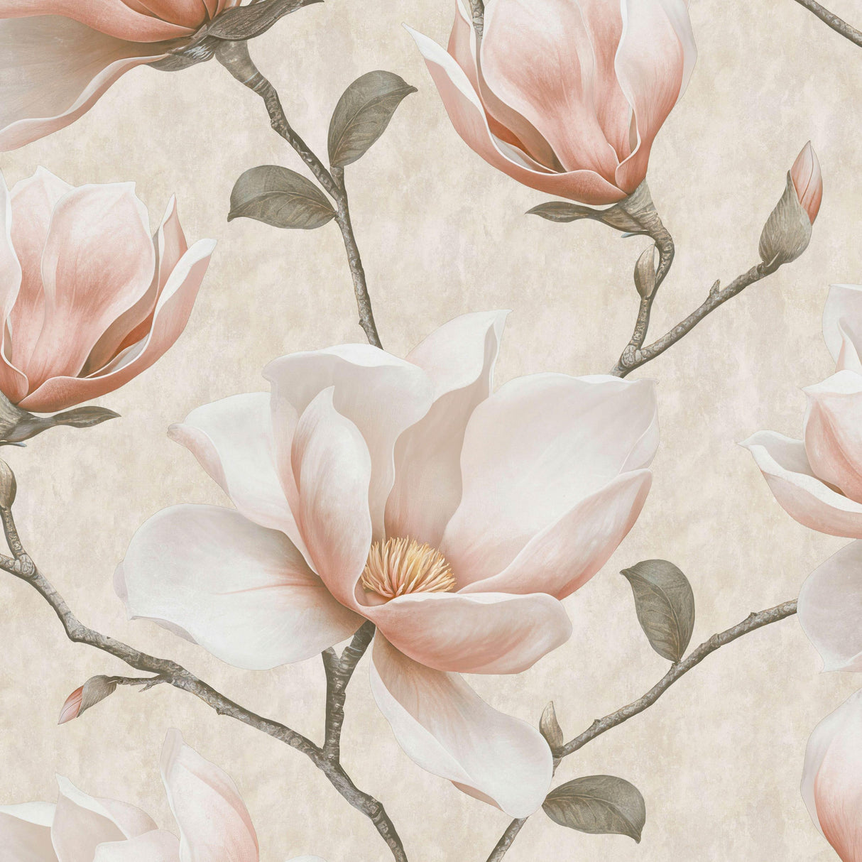 Veer Decor Grand Magnolia Orange Wallpaper