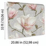Veer Decor Grand Magnolia Grey Wallpaper