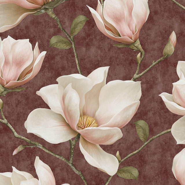 Veer Decor Grand Magnolia Red Wallpaper