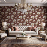 Veer Decor Grand Magnolia Red Wallpaper