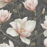 Veer Decor Grand Magnolia Black Wallpaper