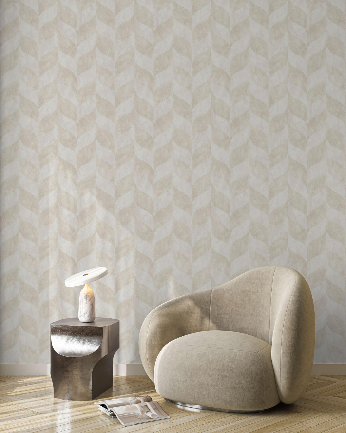 Veer Decor Harlow Geo White Wallpaper