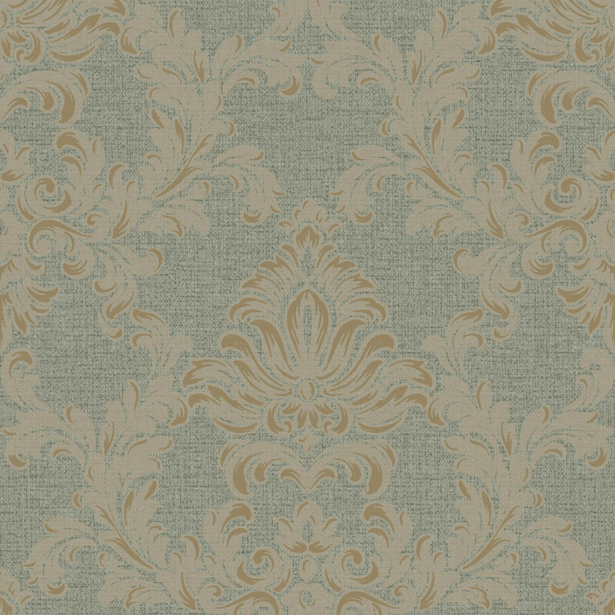 Veer Decor Venezia Damask Green Wallpaper