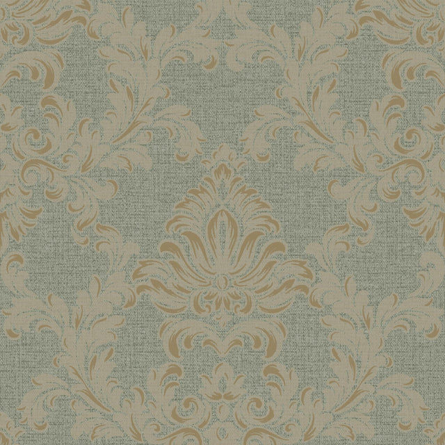 Veer Decor Venezia Damask Green Wallpaper