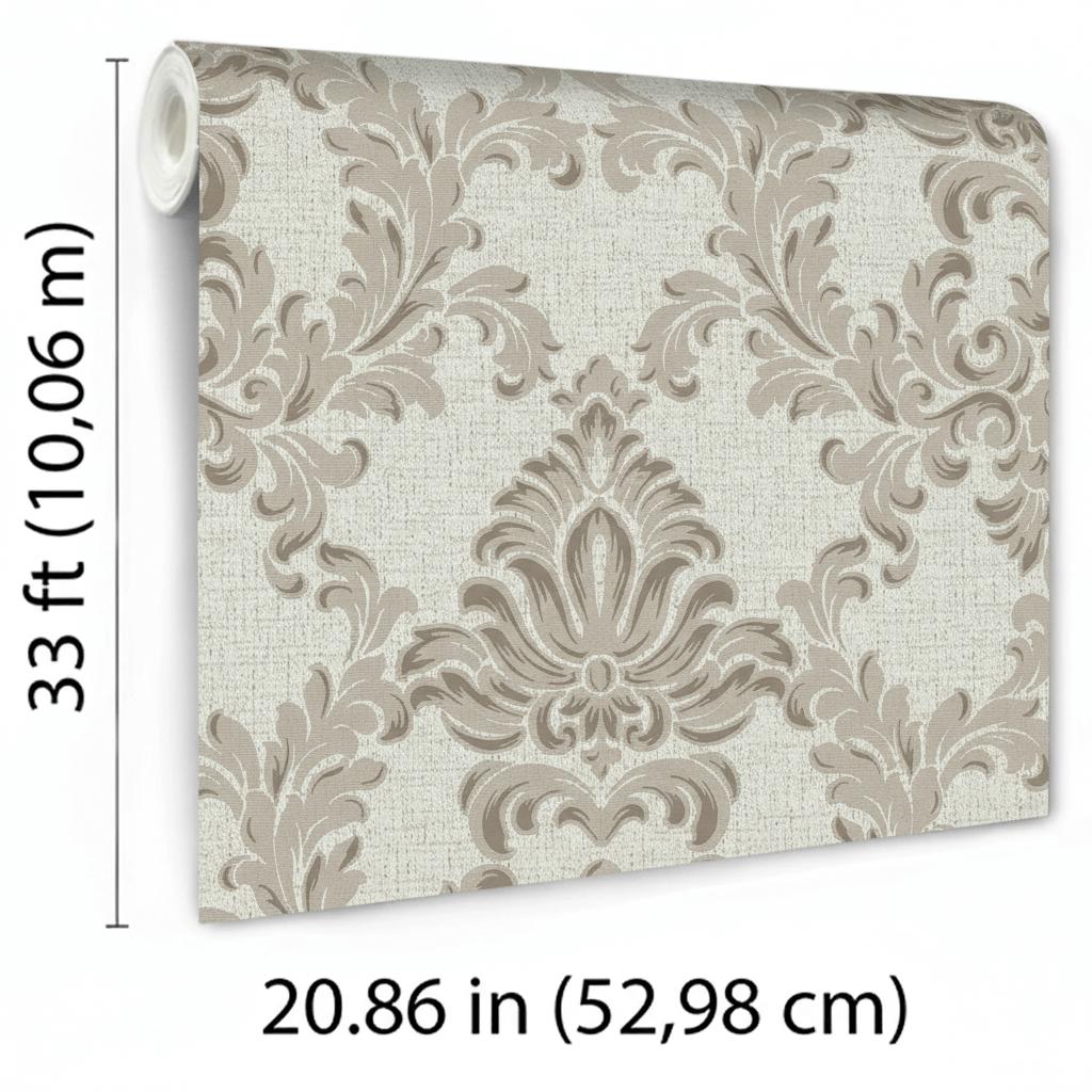 Veer Decor Venezia Damask Grey Wallpaper