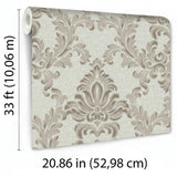 Veer Decor Venezia Damask Grey Wallpaper