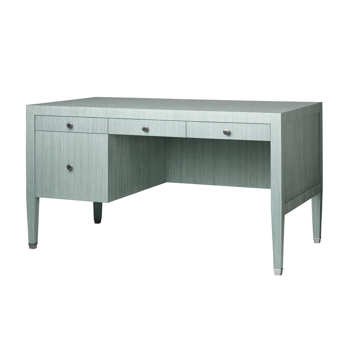 Thibaut Wrapped Desk W/ File Cabinet & Glass Top 7837-T55