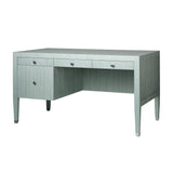 Thibaut Wrapped Desk W/ File Cabinet & Glass Top 7837-T55
