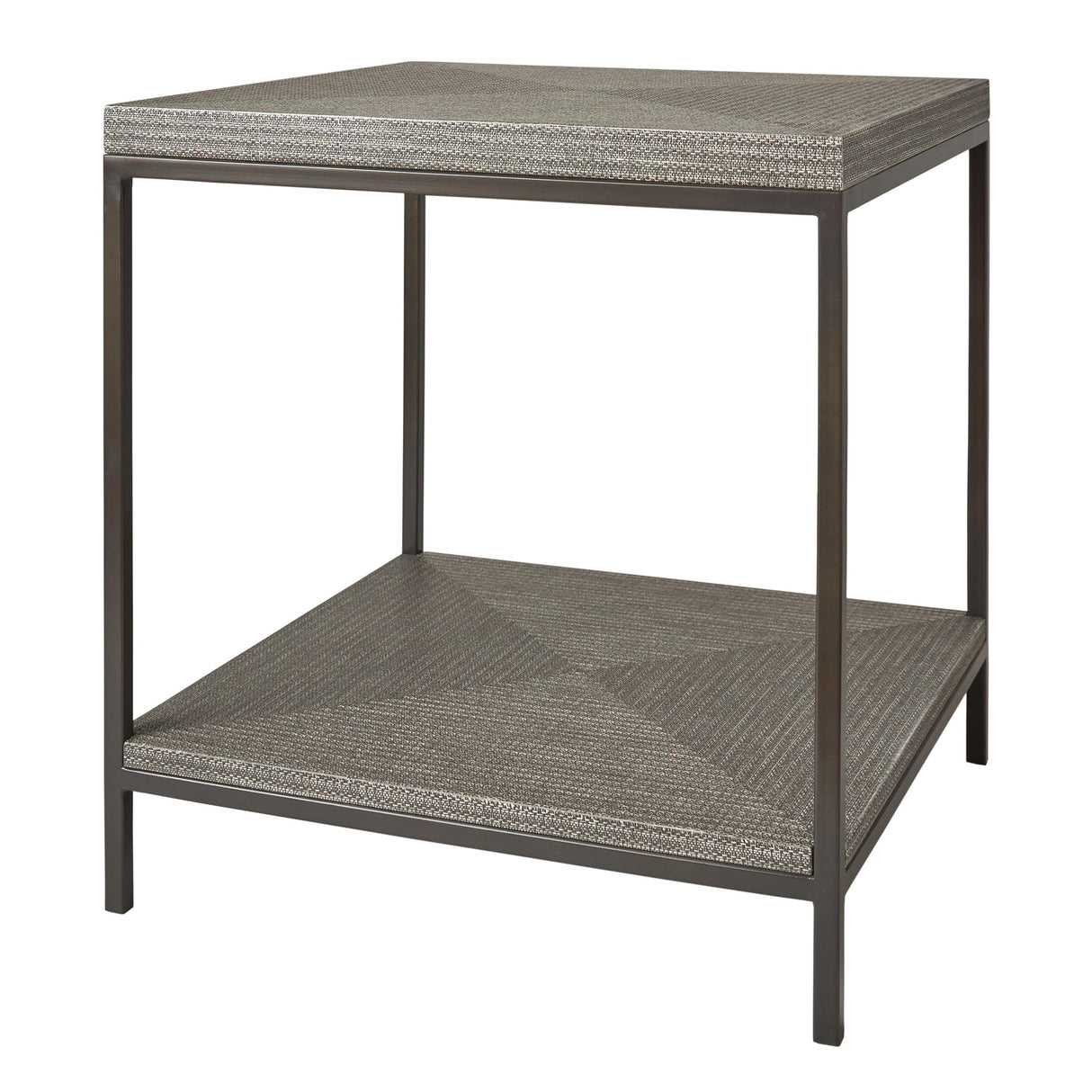 Thibaut Metal Side Table W/Wrapped Top & Shelf 7866-T24