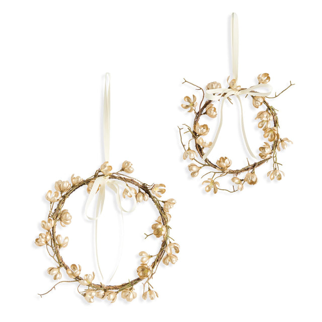 Napa  GILDED CHERRY BLOSSOM WREATHS ST/2