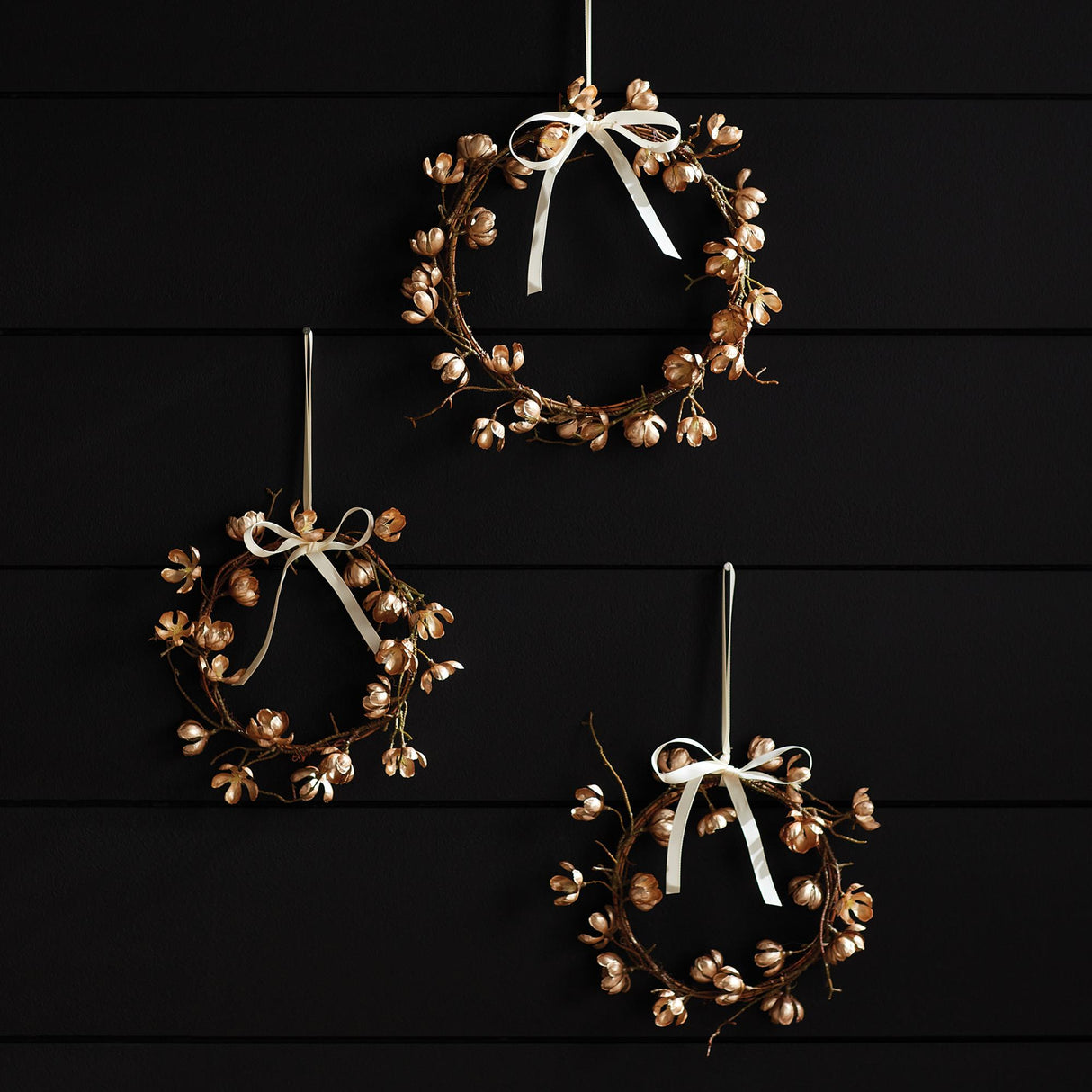 Napa  GILDED CHERRY BLOSSOM WREATHS ST/2