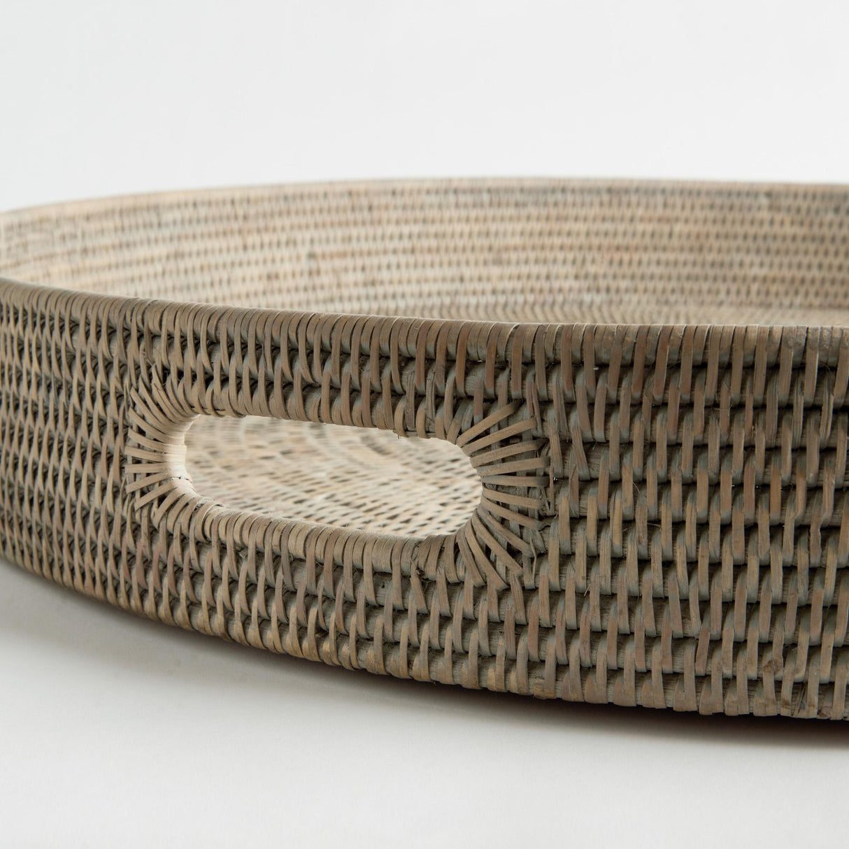 Napa  BURMA RATTAN ROUND OTTOMAN TRAYS LG ST/2