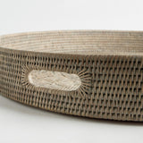 Napa  BURMA RATTAN ROUND OTTOMAN TRAYS LG ST/2
