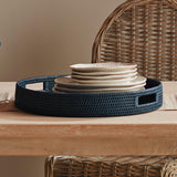 Napa  BURMA RATTAN ROUND SERVING TRAY LARGE