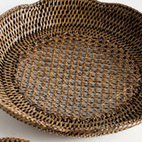 Napa  BURMA RATTAN SCALLOPED TRAYS ST/2