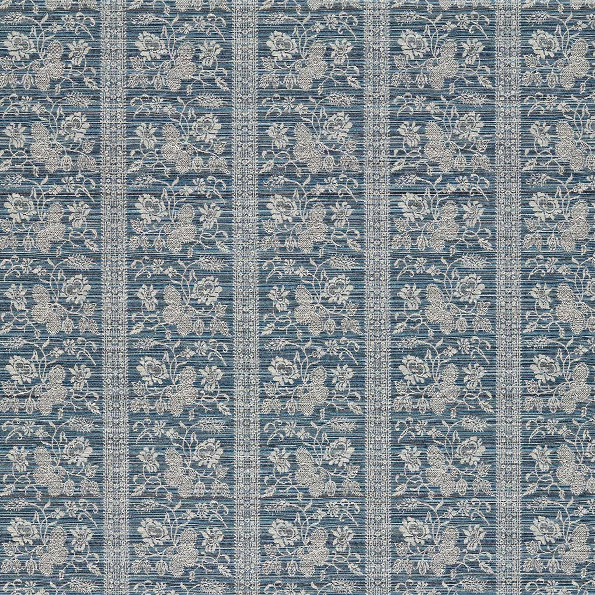 Zoffany Filigree Bellagio Stripe Blue Stone Fabric