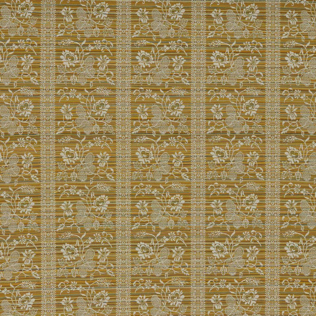 Zoffany Filigree Bellagio Stripe Silk Yellow Fabric