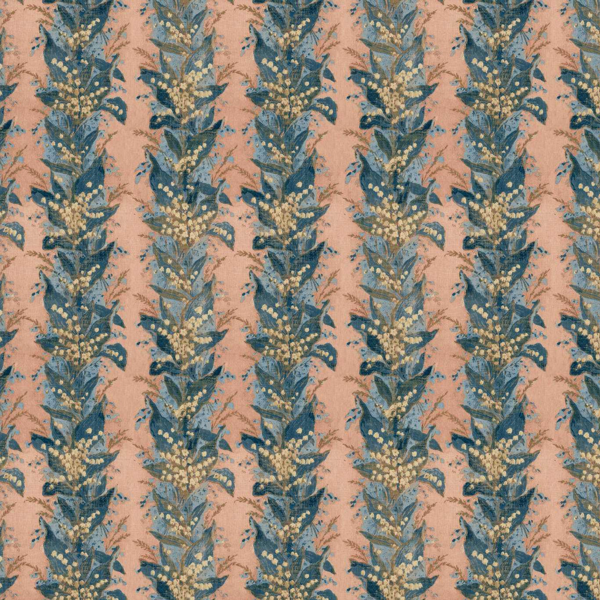 Zoffany Lily Stripe Archive Coral Fabric
