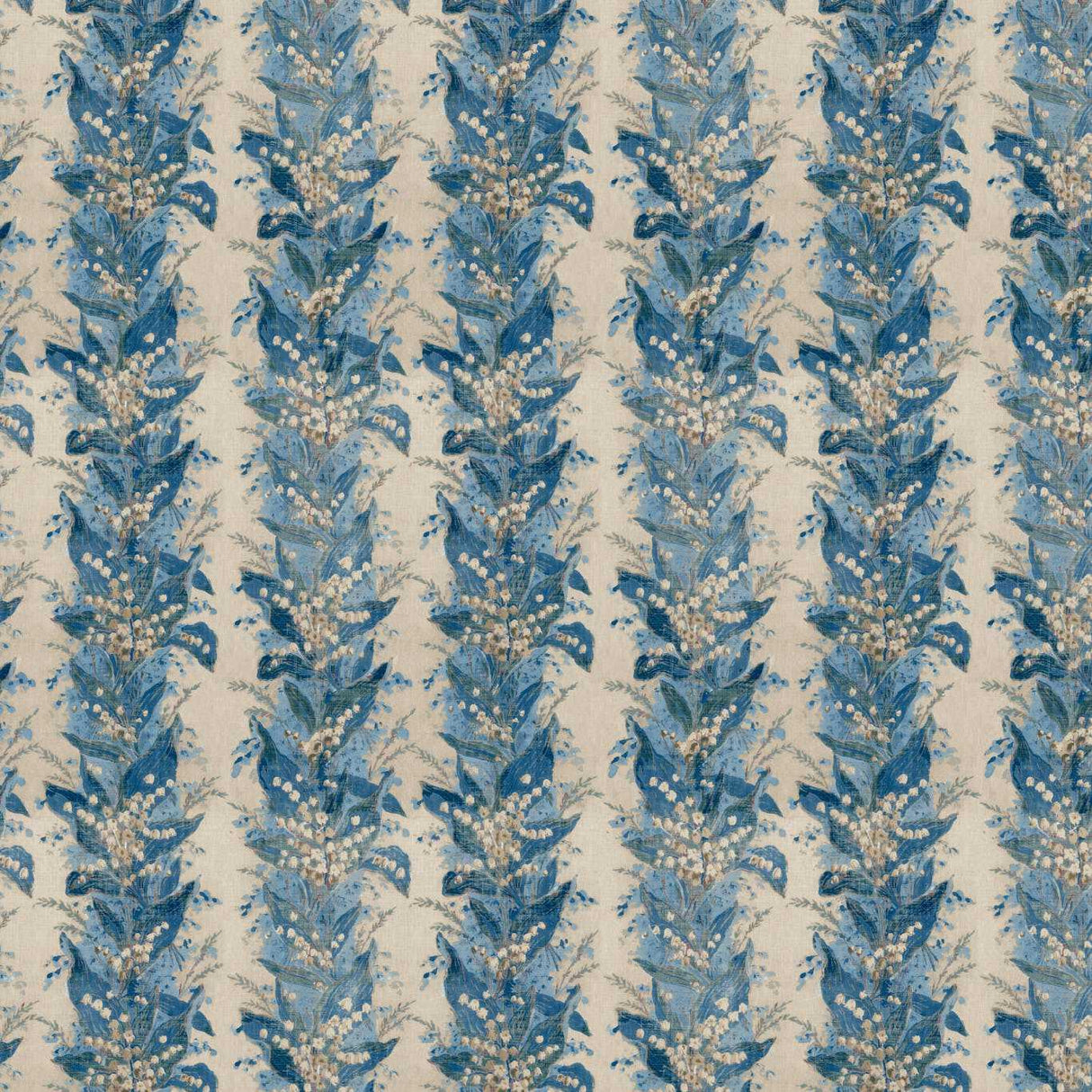 Zoffany Lily Stripe Chalk/Blue Stone Fabric