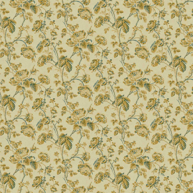 Zoffany Thorny Vine Silk Yellow Fabric