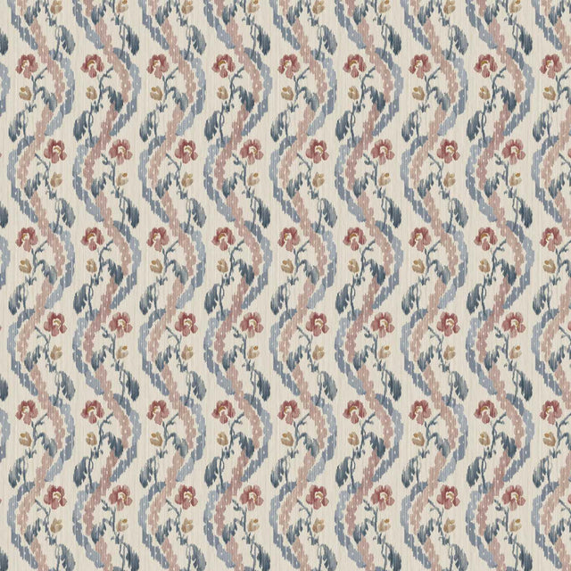 Zoffany Winter Garden Indigo/Red Fabric