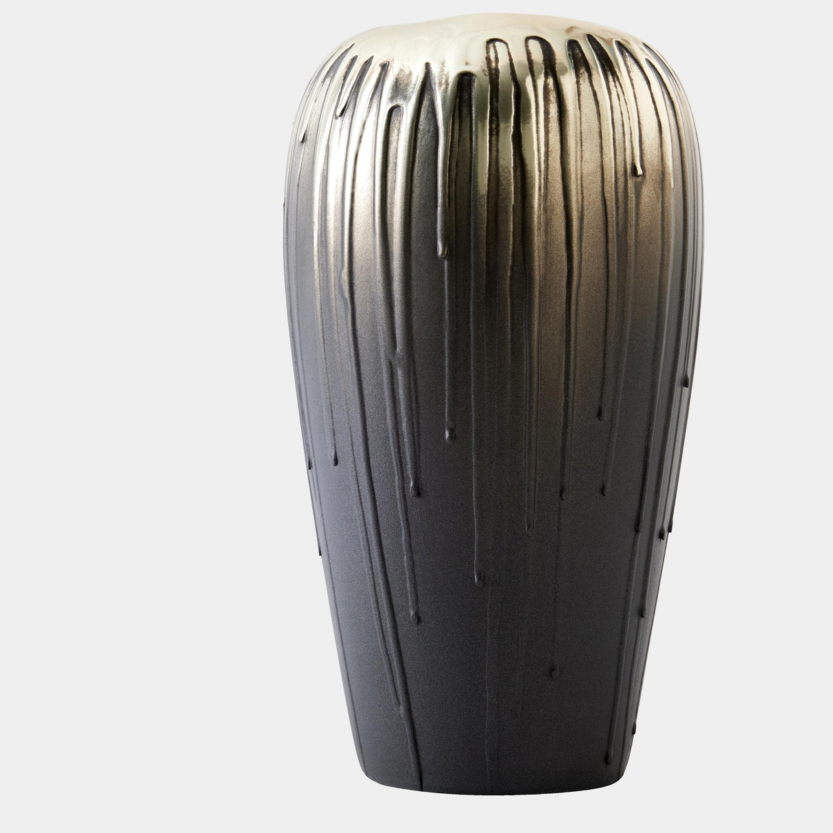 Surya GV Selena Selena Textured Silver and Graphite Vase-Lg 13"H x 7"W x 7"D Vase