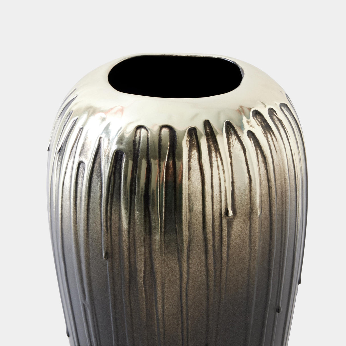 Surya GV Selena Selena Textured Silver and Graphite Vase-Lg 13"H x 7"W x 7"D Vase