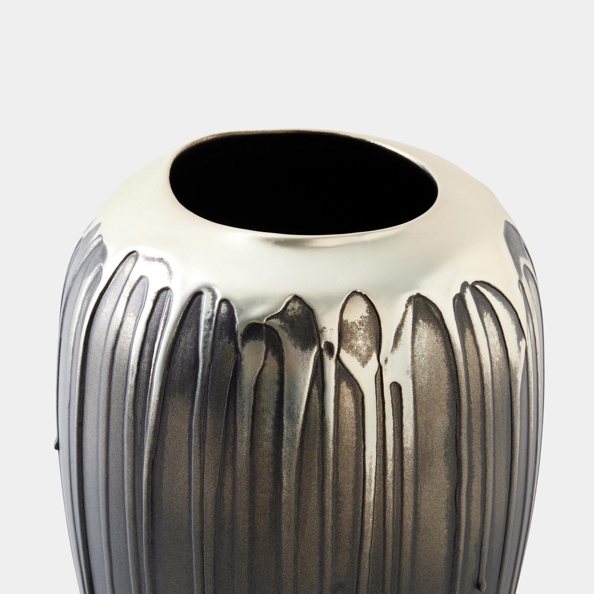 Surya GV Selena Selena Textured Silver and Graphite Vase-Med 11"H x 6"W x 6"D Vase