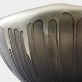 Surya GV Selena Selena Textured Silver and Graphite Bowl 9"H x 13"W x 13"D Decorative Bowl