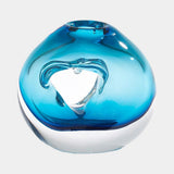 Surya GV Lacuna Lacuna Single Hole Glass Blue Vase 6"H x 3"W x 7"D Vase