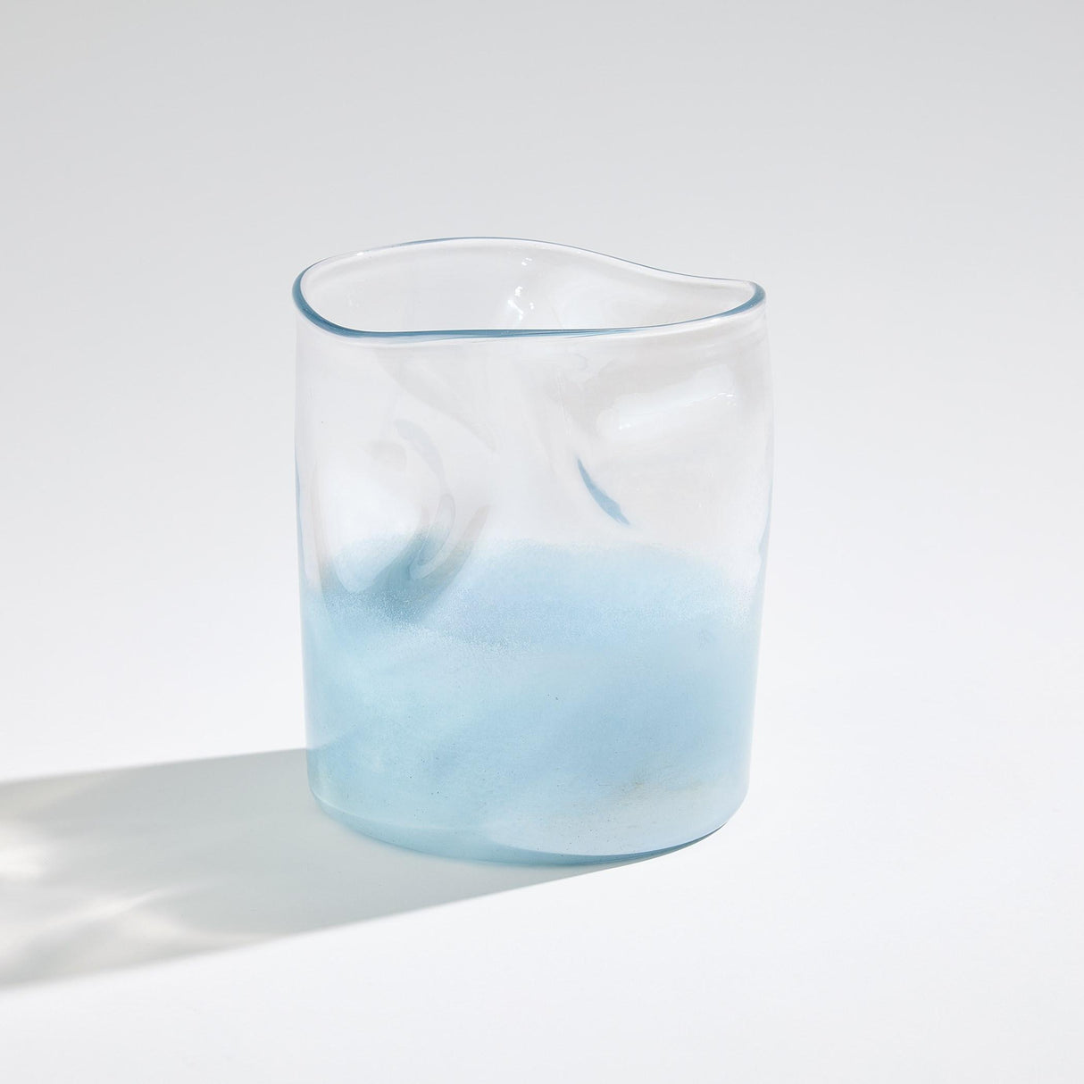 Surya GV Woozy Woozy Vase-Clear/Blue 8"H x 7"W x 7"D Vase