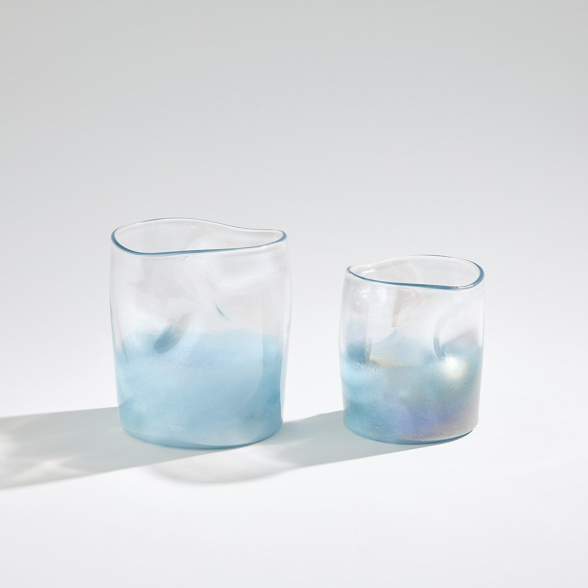 Surya GV Woozy Woozy Vase-Clear/Blue 6"H x 6"W x 6"D Vase