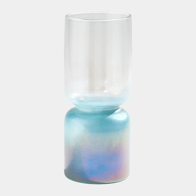 Surya GV Nipped-In Nipped-In Vase-Clear/Blue 14"H x 6"W x 6"D Vase