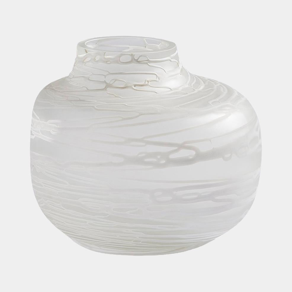 Surya GV Palmata Palmata Vase-White 8"H x 9"W x 9"D Vase