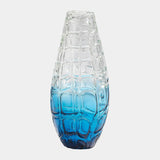 Surya GV Ombre Ombre Blue Vase w/Clear Grid 17"H x 8"W x 8"D Vase