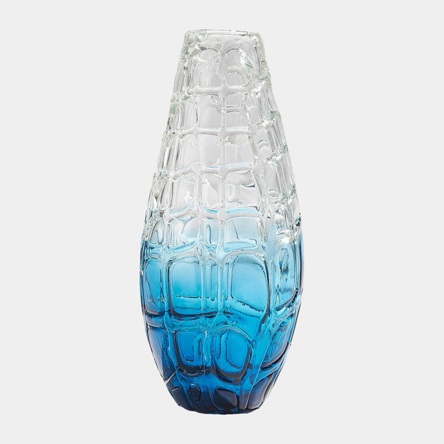 Surya GV Ombre Ombre Blue Vase w/Clear Grid 17"H x 8"W x 8"D Vase