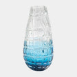 Surya GV Ombre Ombre Blue Vase w/Clear Grid 15"H x 7"W x 7"D Vase