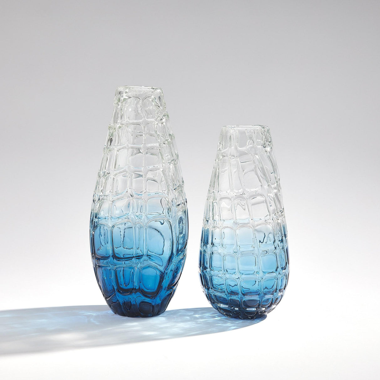 Surya GV Ombre Ombre Blue Vase w/Clear Grid 15"H x 7"W x 7"D Vase