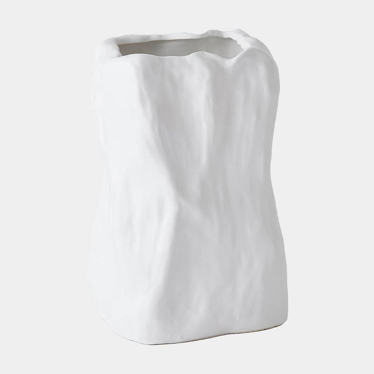 Surya GV Fremmy Turner Irregular Square Vase-White 10"H x 6"W x 7"D Vase