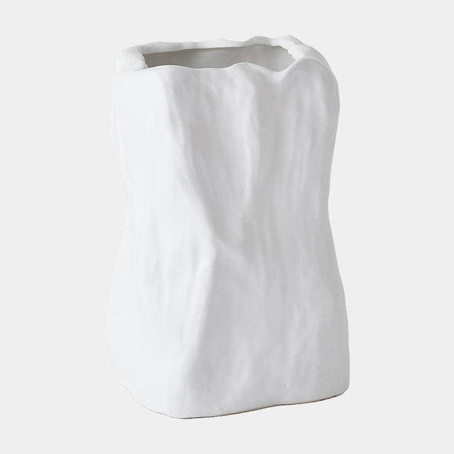 Surya GV Fremmy Turner Irregular Square Vase-White 10"H x 6"W x 7"D Vase