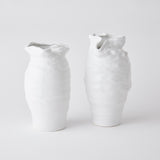 Surya GV Tousle Ruffle Top Vase-White 12"H x 7"W x 7"D Vase