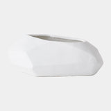 Surya GV Kryptero Kryptero Geometric Angled Planter-White 5"H x 7"W x 13"D Planter