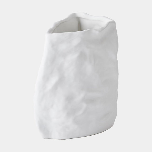 Surya GV Fremmy Woozy Vase-White 9"H x 5"W x 7"D Vase