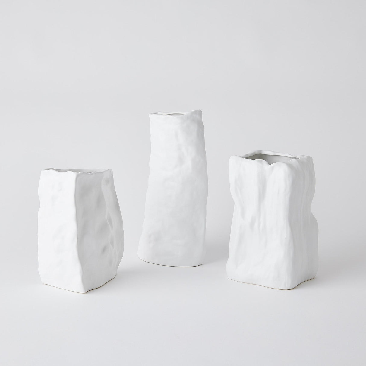 Surya GV Fremmy Woozy Vase-White 9"H x 5"W x 7"D Vase