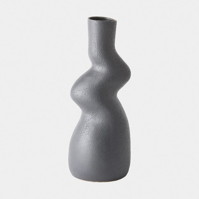 Surya GV Crooked Crooked Vase-Dark Gray 17"H x 7"W x 7"D Vase