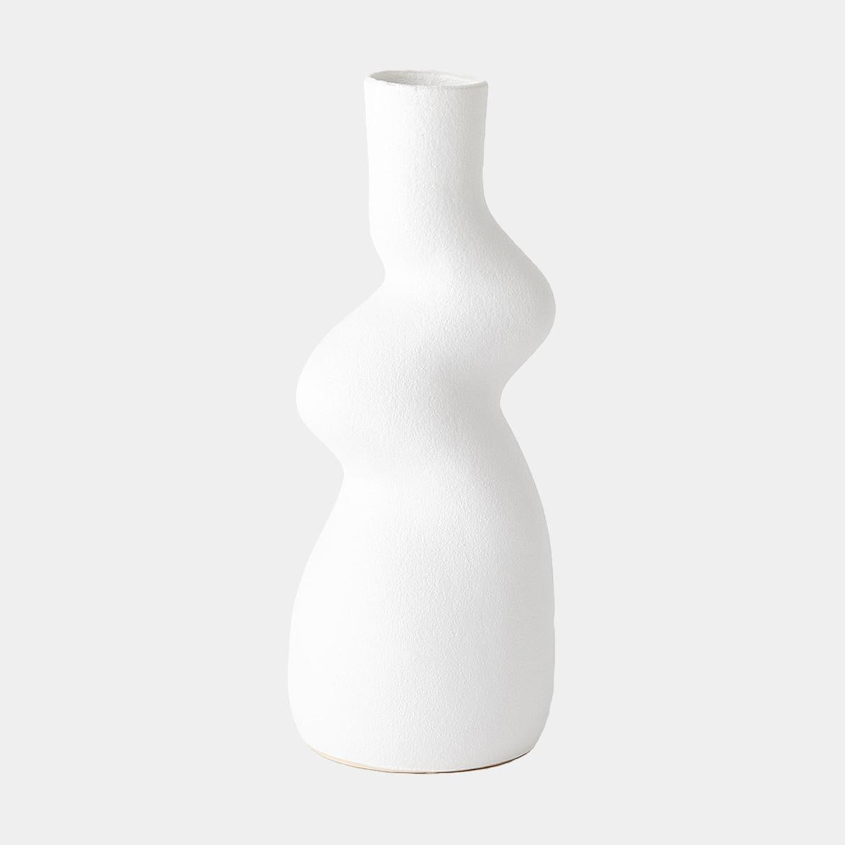 Surya GV Crooked Crooked Vase-White 17"H x 7"W x 7"D Vase