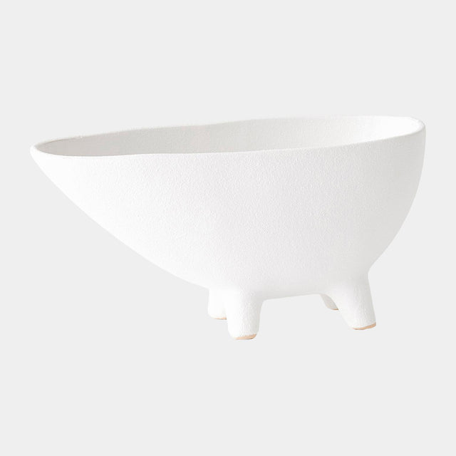 Surya GV Bellamy Bellamy Footed Bowl-White 6"H x 6"W x 12"D Decorative Bowl