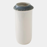 Surya GV Aiden Aiden Etched Blue Rimed Vase-Lg 13"H x 6"W x 6"D Vase